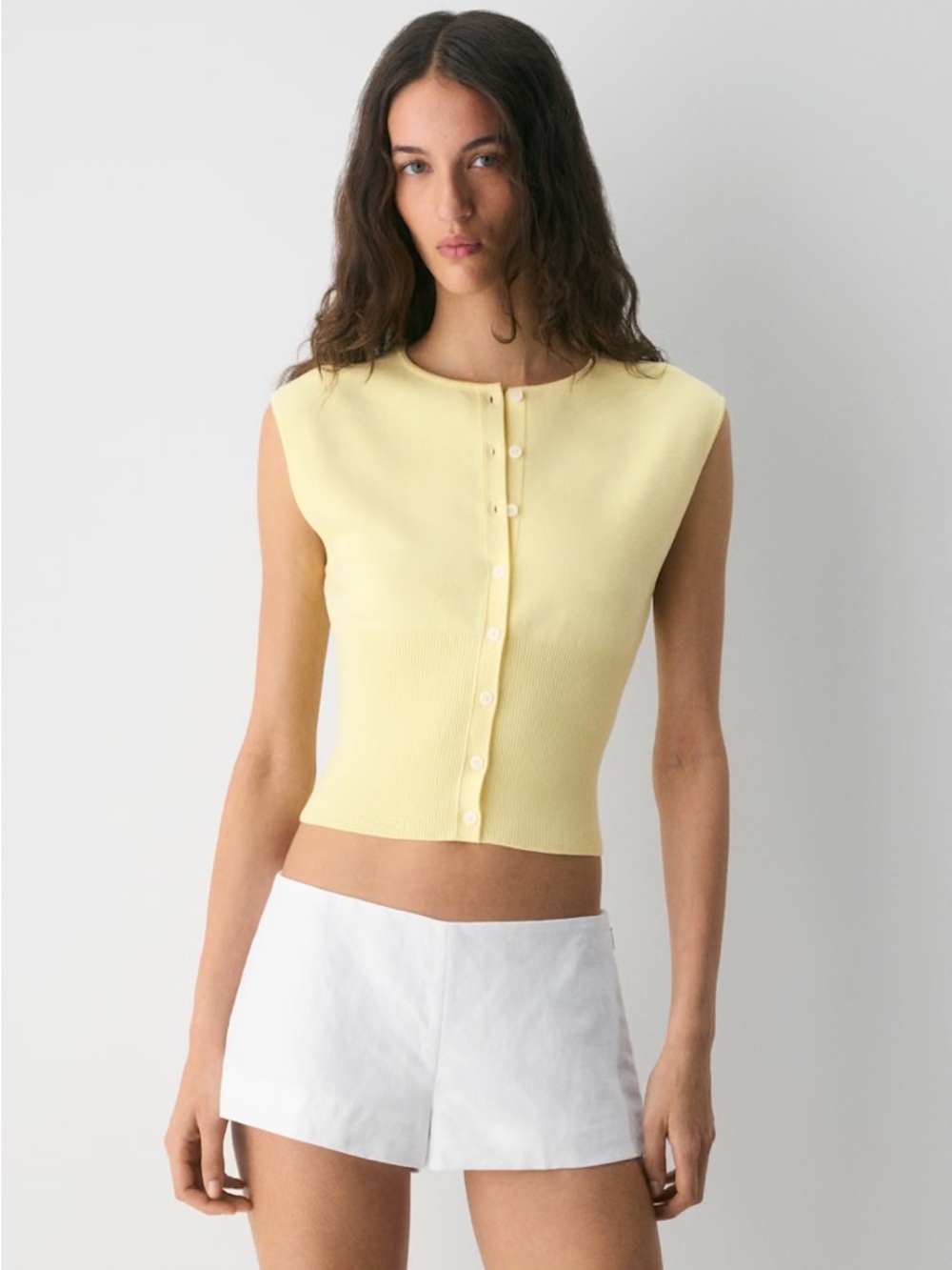Aritzia Wilfred Golightly Sleeveless Cardigan NWT – Lemonade – Sold Out Color